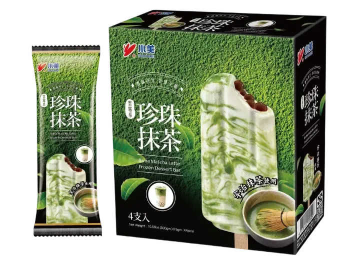 Xiao Mei Bobo Matcha Latte 75g* 4/unit | 小美 珍珠抹茶 冰棒 75g * 4支装