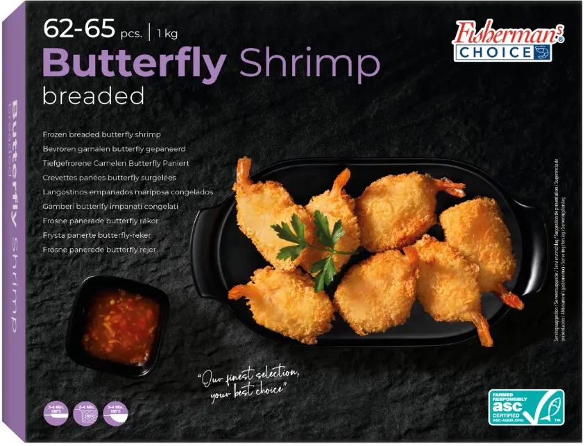 FSM Crispy Butterfly Shrimps 31/40 1kg 10units/CTN | FSM 证书 31/40 蝴蝶型炸虾 1kg 10包/箱
