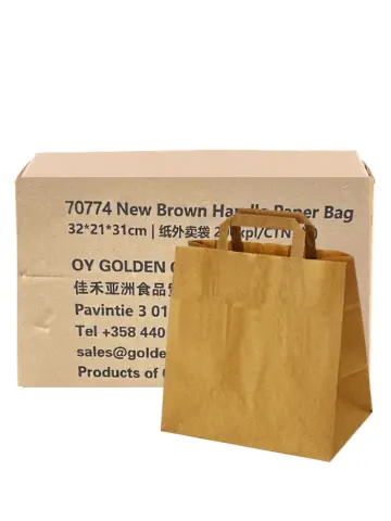 New Brown Paper Bag 32*21*33cm | New 纸外卖袋 200kpl/CTN  (棕)