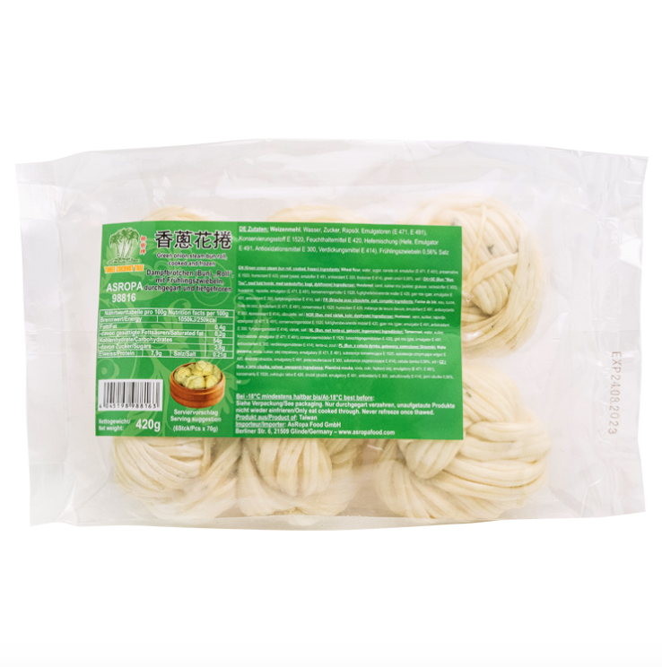 TCT 香葱花卷 420g | TCT Frozen Green Onion Steam Bun Roll 420g