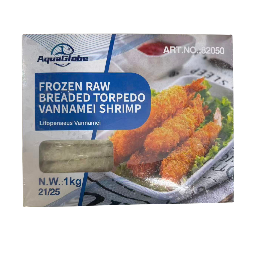 AquaGlobe Crispy Torpedo Shrimp 21/25 1kg | AquaGlobe 香脆面包糠炸虾 21/25 1kg