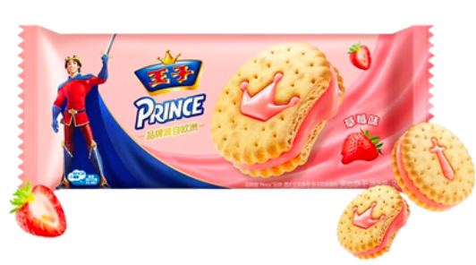 PRINCE Sandwich Biscuit Strawberry Flavor 92g | 王子 夹心饼干 草莓味 92g