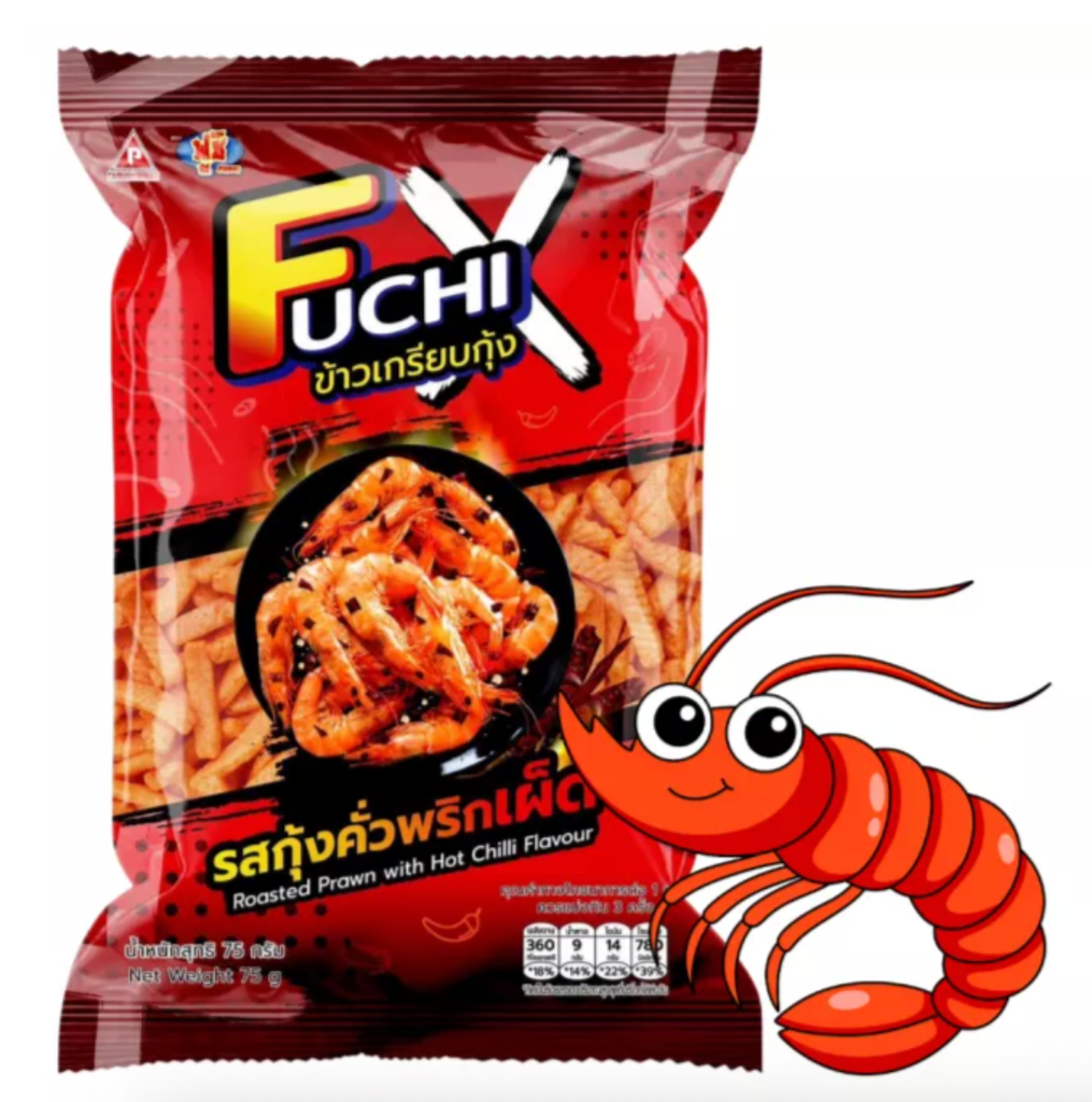 FUCHI Crispy Chip Hot Chilli & Roasted Prawn Flavor 82g | FUCHI 脆条 香辣烤虾味 82g