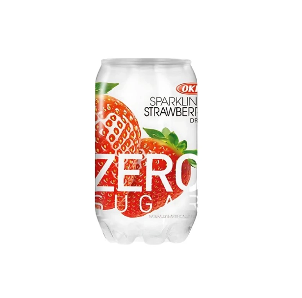 OKF sokeriton hiilihapotettu juoma, mansikan maku 350ml｜OKF 零糖气泡水 草莓味 350ml
