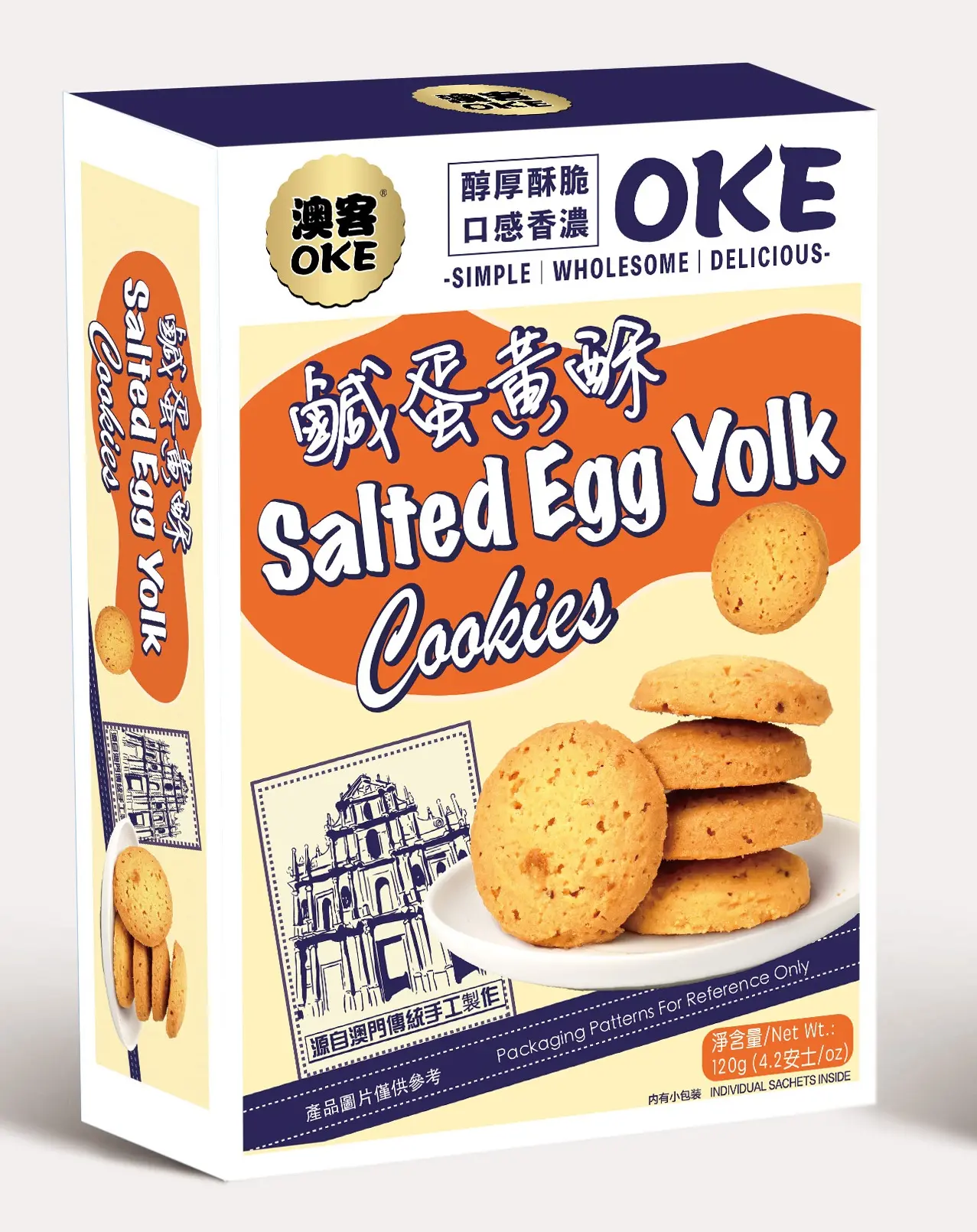 OKE Suolatut munankeltuaiskeksit 120g | 澳客咸蛋黄酥 120g