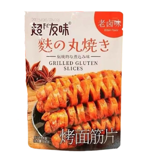 CYW Grilled Gluten Slices Braised Flavor 100g 丨超友味 烤面筋片 老卤味 100g