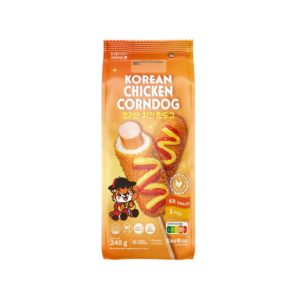 RENGI STREETFOOD Korean Chicken Cheese Corndog 240g (3 Pcs) | RENGI STREETFOOD 韩式鸡肉芝士热狗棒 240g(3根装)