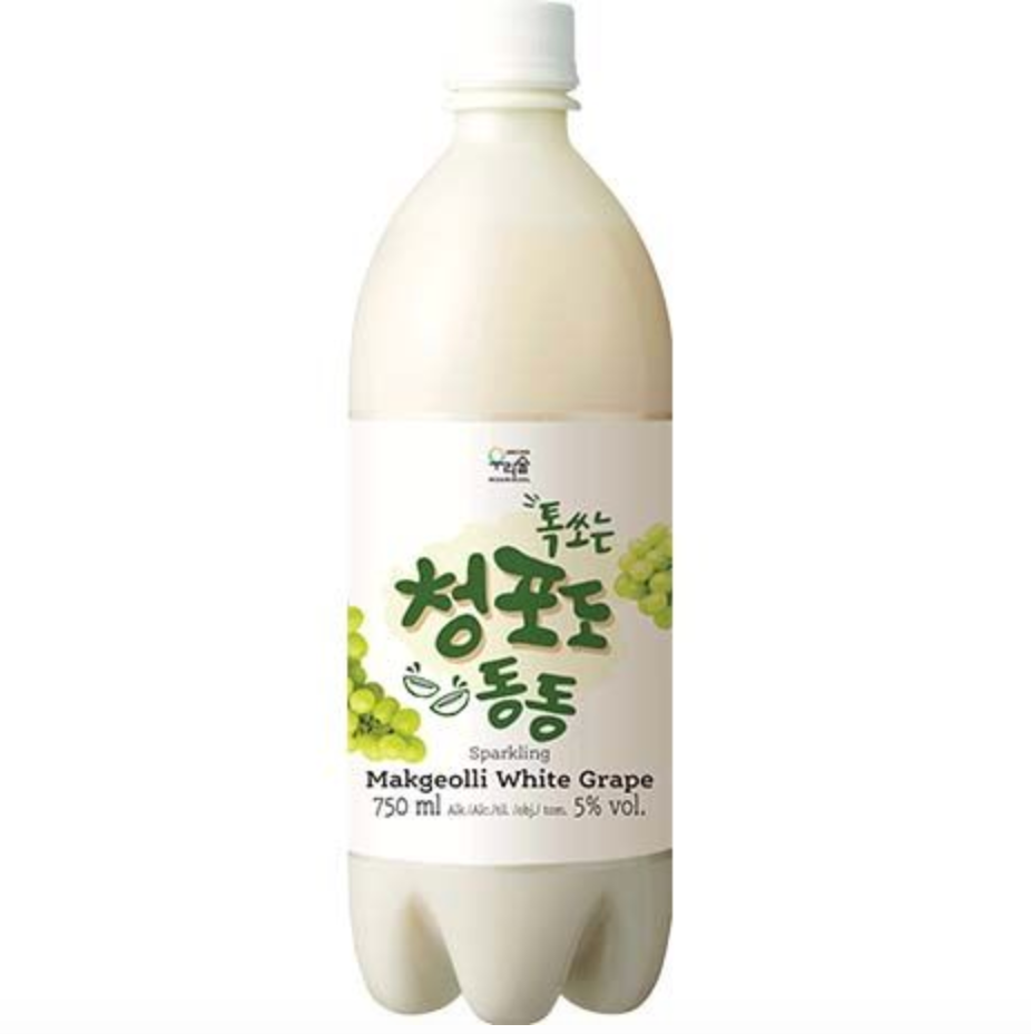 Woorisool Korean Rice Wine Makgeolli 5% Alc. White Grape Flavor 750ml | Woorisool 韩国米酒 酒精度 5% vol. 白葡萄味 750ml