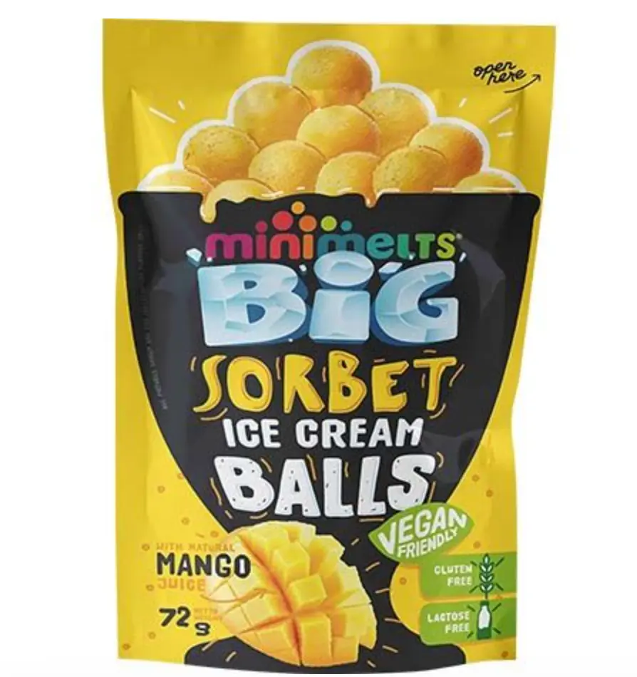 Mini Melts 冰淇淋雪芭球 芒果味 72g | Mini Melts Ice Cream Sorbet Balls Mango Flavor 72g