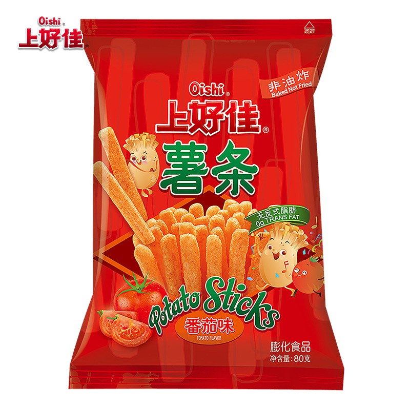 Oishi Chips Tomato Flavor 40g | 上好佳 薯条 番茄味 40g